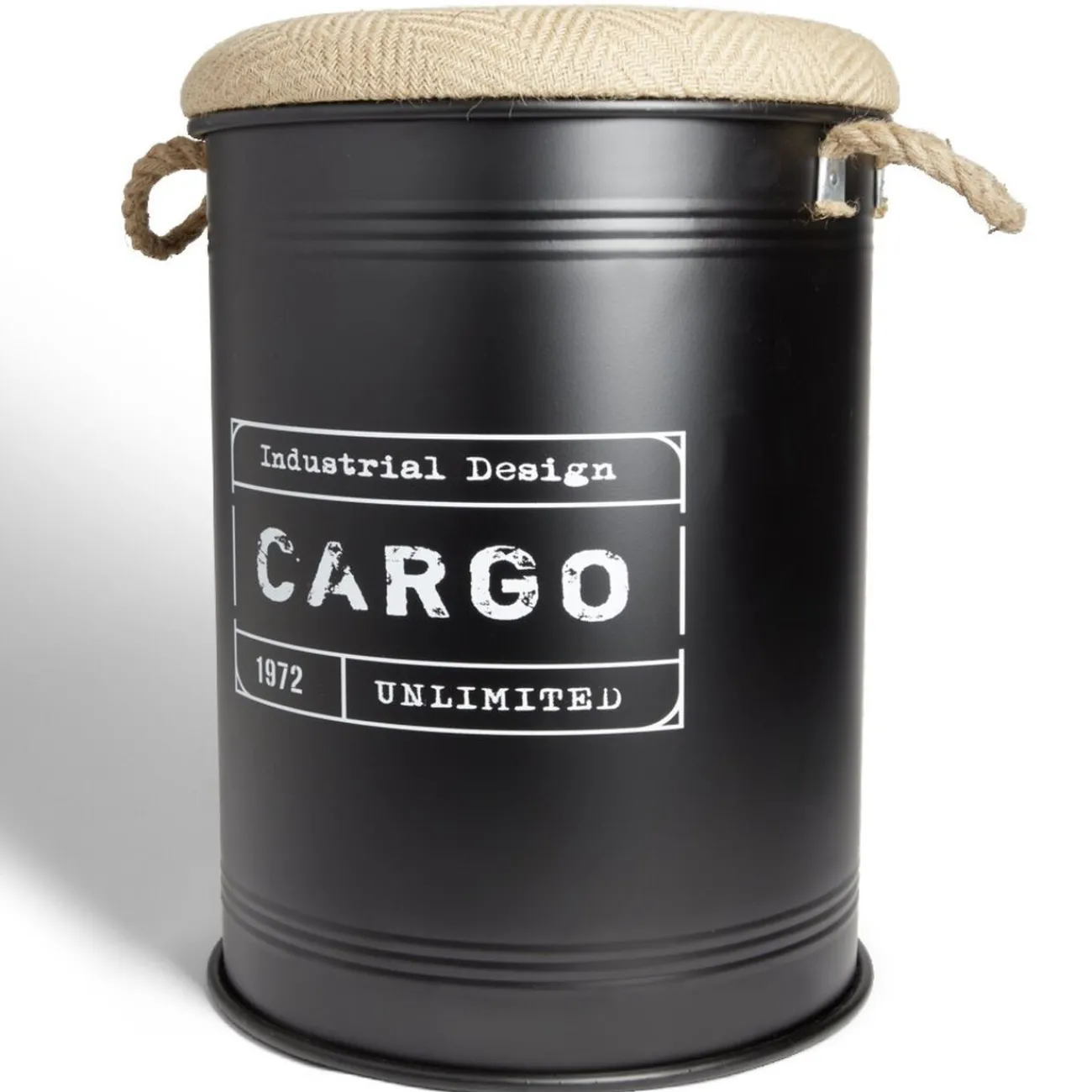 Gifi Rangement|Pouf coffre de rangement grand modèle Ø40xH54,5cm noir