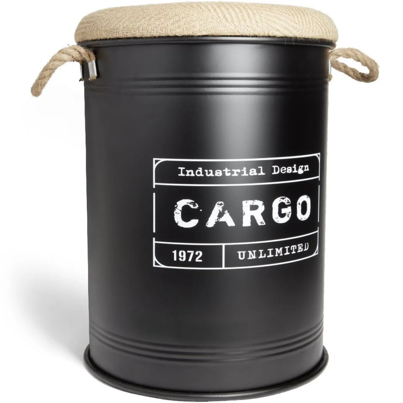 Gifi Rangement|Pouf coffre de rangement grand modèle Ø40xH54,5cm noir