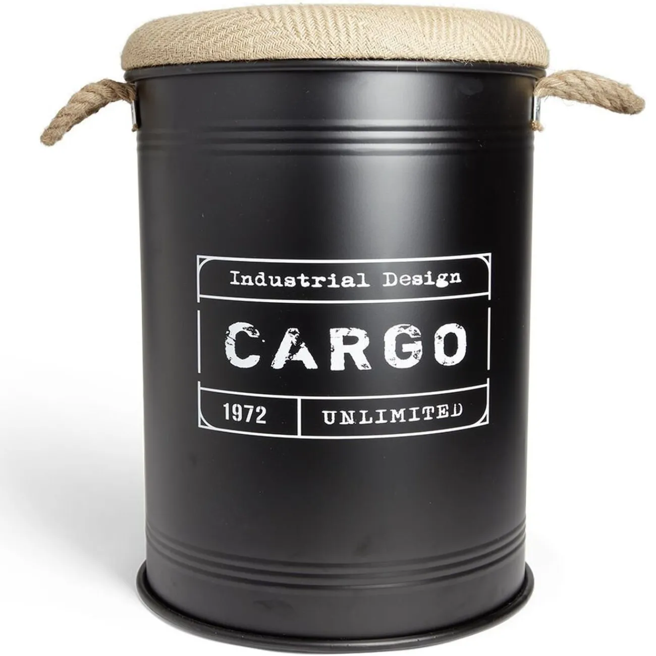 Gifi Rangement|Pouf coffre de rangement grand modèle Ø40xH54,5cm noir