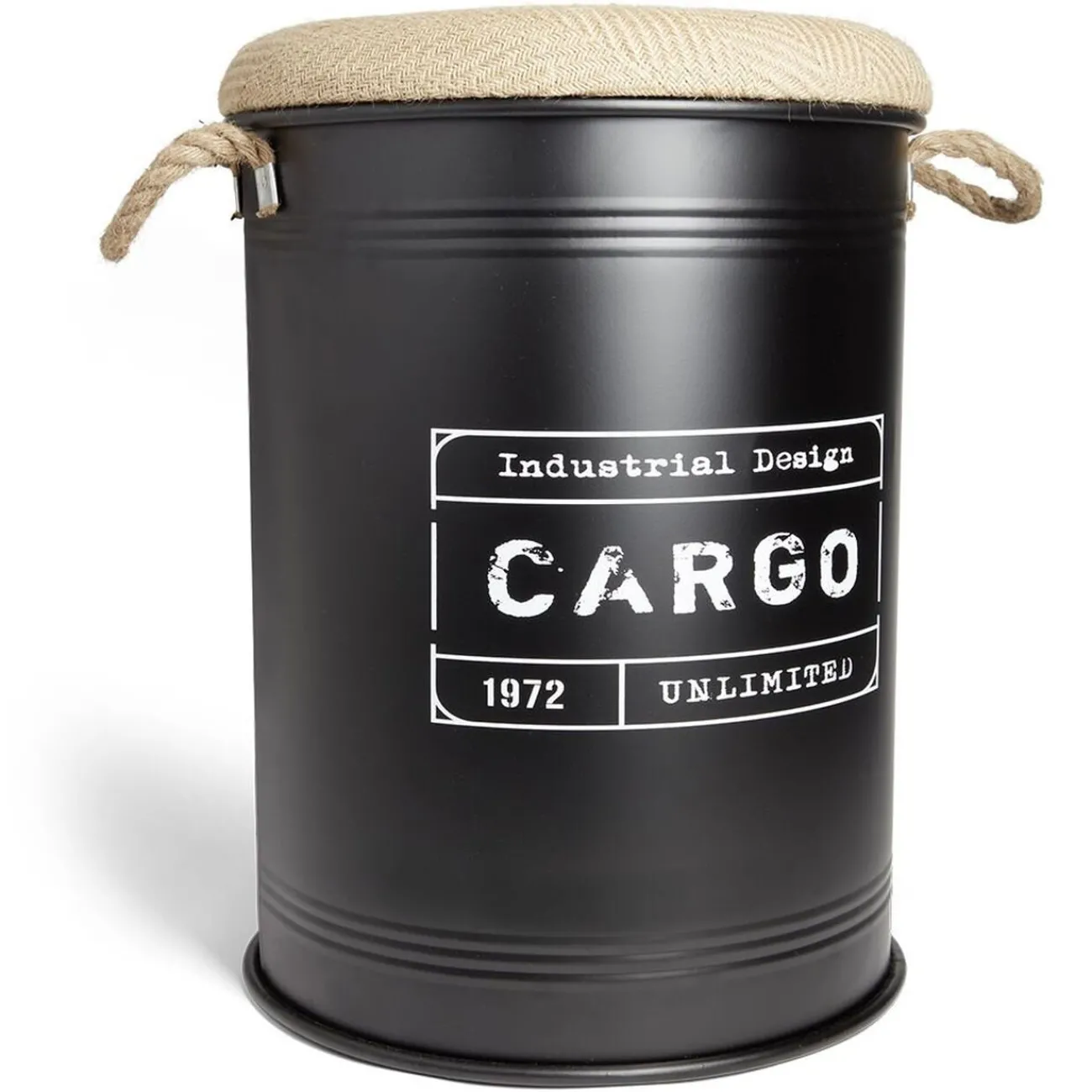 Gifi Rangement|Pouf coffre de rangement grand modèle Ø40xH54,5cm noir