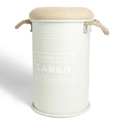 Gifi Rangement|Pouf coffre de rangement petit modèle Ø27xH43,5cm vert