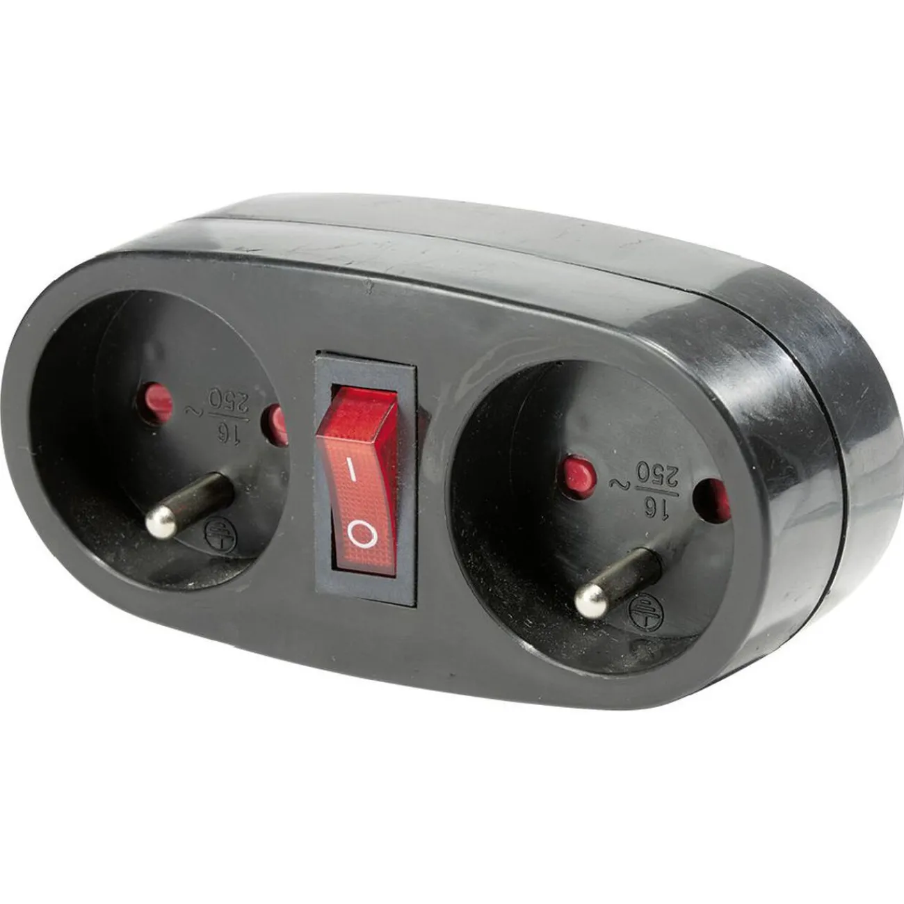 Gifi Accessoires Électriques^Prise murale biplite marche/arrêt gris anthracite