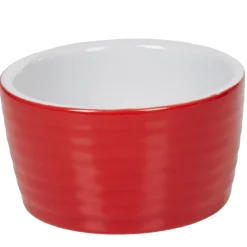 Gifi Ramequin individuel grès côtelé rouge