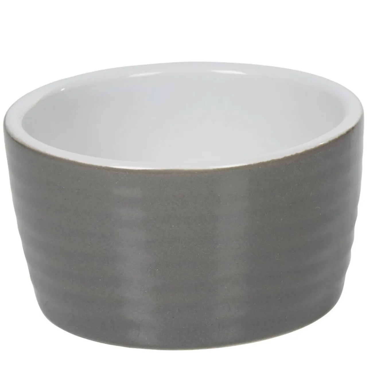 Gifi Ramequin individuel grès côtelé gris