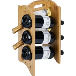 Gifi Range bouteille vertical 6 emplacements bambou 40x20xH17,8cm