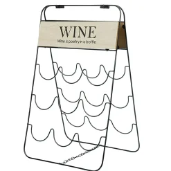 Gifi Range bouteilles 9 compartiments métal noir bois design Wine