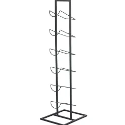 Gifi Range bouteilles 6 compartiments métal noir