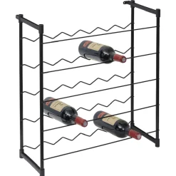 Gifi Range bouteilles métal noir 30 bouteilles