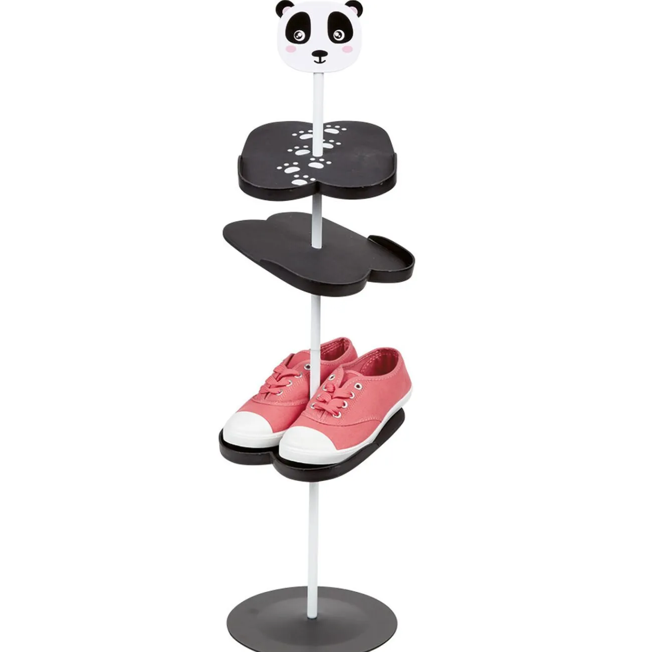 Gifi Rangement|Range chaussure panda 3 paires 3 niveaux noir et blanc