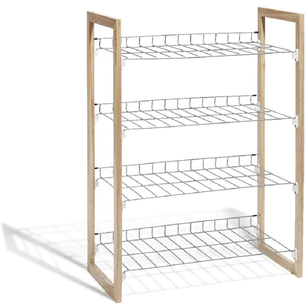 Gifi Rangement|Range chaussures à 4 niveaux gris et naturel