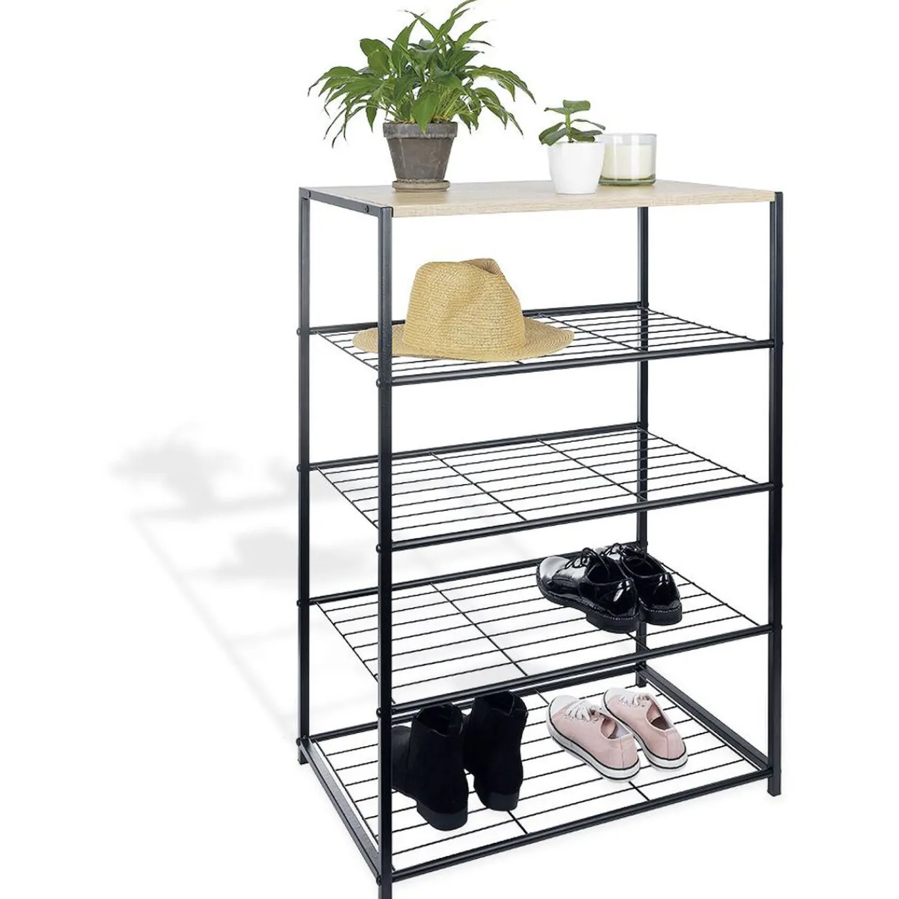 Gifi Rangement|Range chaussures 5 étagères noir naturel