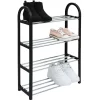 Gifi Rangement|Range chaussures 4 étagères noir L48xl19xH64cm