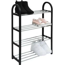 Gifi Rangement|Range chaussures 4 étagères noir L48xl19xH64cm