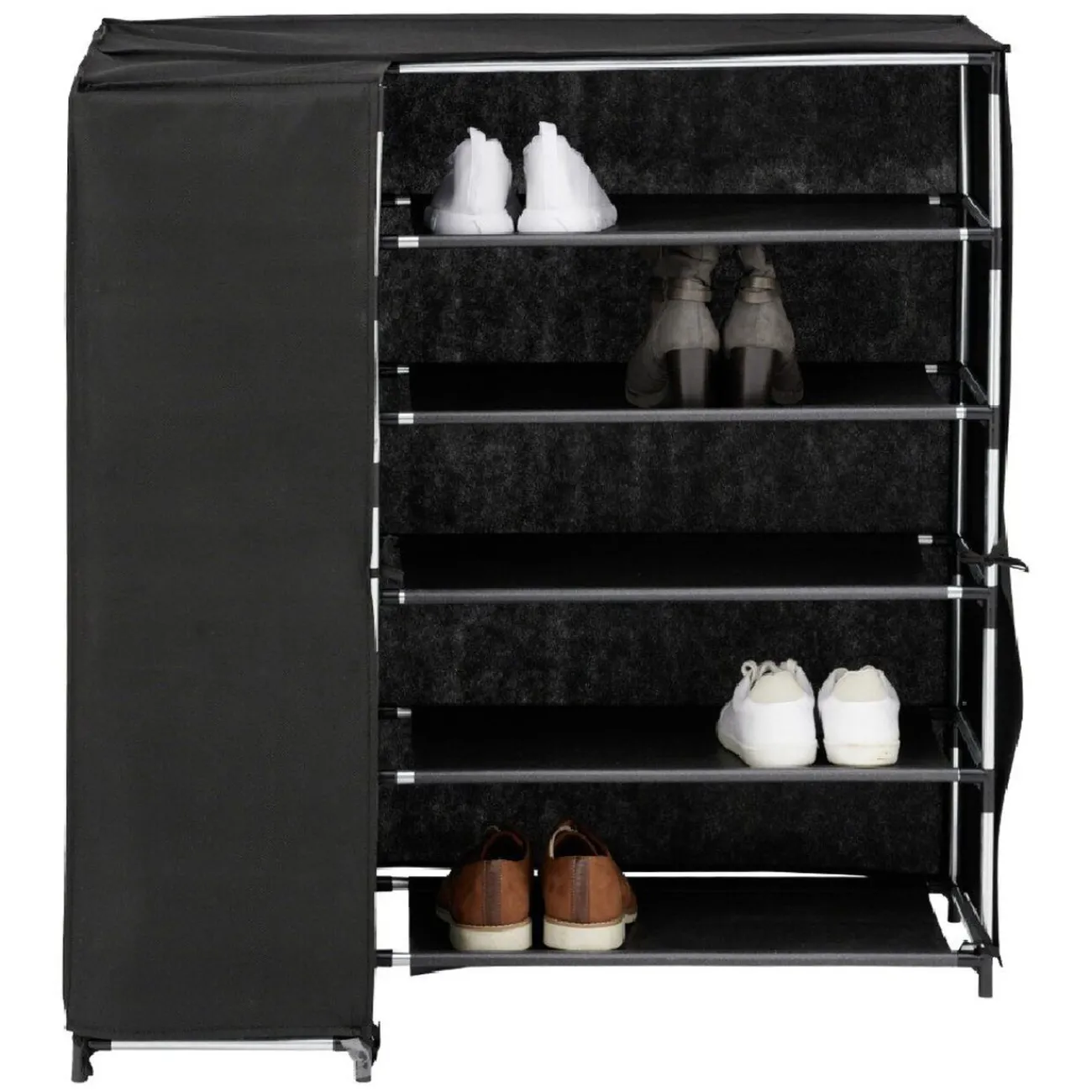 Gifi Rangement|Range chaussures d'angle noir 90x60xH90 cm