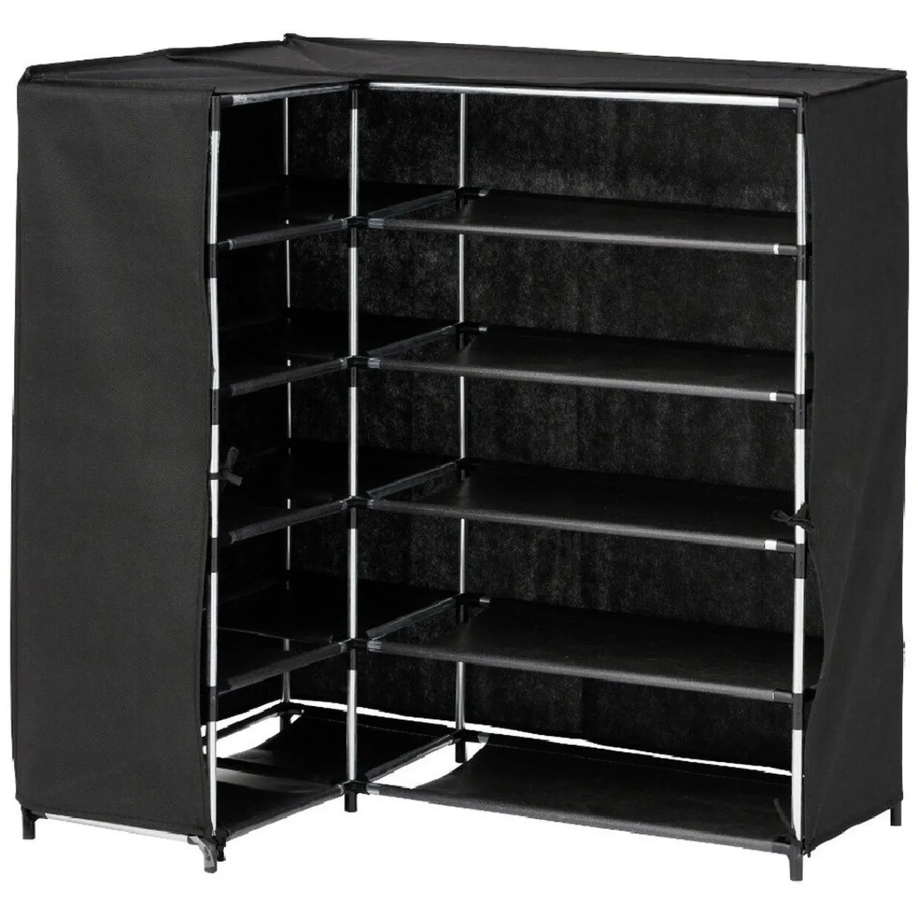 Gifi Rangement|Range chaussures d'angle noir 90x60xH90 cm