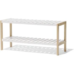 Gifi Rangement|Range chaussures en pin couleur bois et blanc