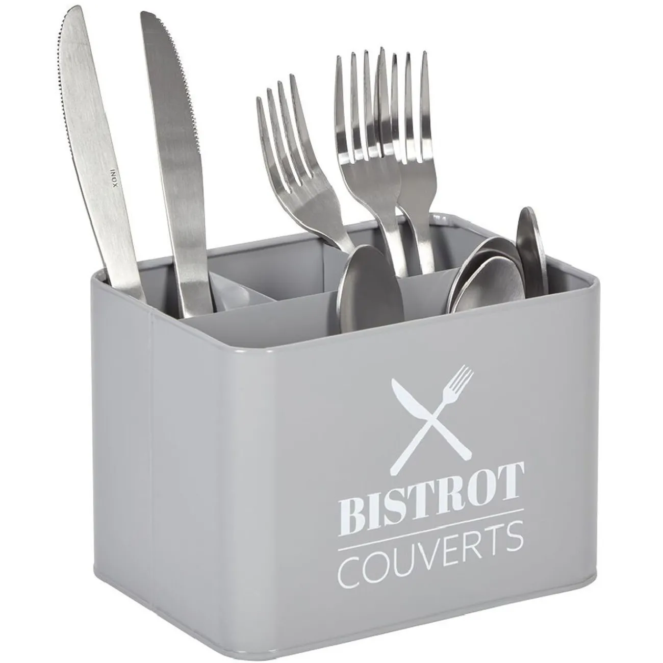 Gifi Range couvert BISTROT en métal gris