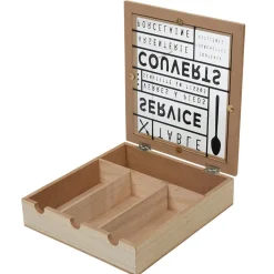 Gifi Range couvert mdf naturel couvercle transparent imprimé noir