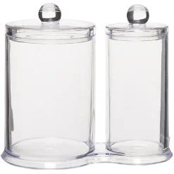 Gifi Beauté^Range disques et coton tige en plastique transparent
