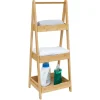 Gifi Aménagement Salle De Bain^Rangement 3 niveaux en bambou naturel 30xH78x25cm