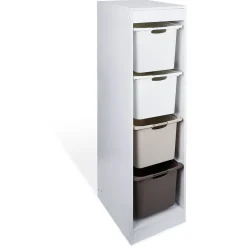 Gifi Rangement|Rangement 4 niveaux pour casier blanc