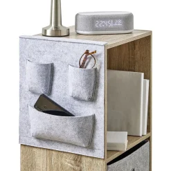 Gifi Rangement|Rangement Box Cube pochette feutrine gris clair 34x30cm