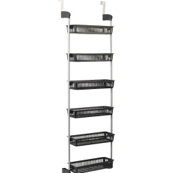 Gifi Rangement|Rangement de porte 6 niveaux à suspendre gris et noir