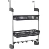 Gifi Rangement|Rangement de porte 2 niveaux à suspendre gris et noir