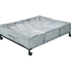 Gifi Rangement|Rangement dessous de lit 12 compartiments souple à roulettes 76x60xH20cm