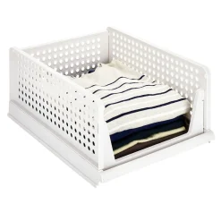 Gifi Rangement|Rangement dressing superposable coulissant blanc grand modèle