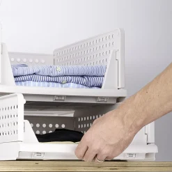 Gifi Rangement|Rangement dressing superposable coulissant blanc grand modèle