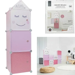 Gifi Rangement|Rangement modulable 3 cubes fille Little Princesse 34x32xH110cm