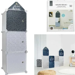 Gifi Rangement|Rangement modulable 3 cubes garçon My Little Héros 34x32xH110cm