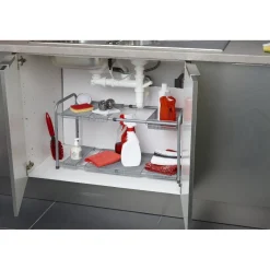 Gifi Rangement sous évier extensible argenté