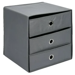 Gifi Rangement|Rangement textile Box Cube 3 tiroirs 31x29x31cm
