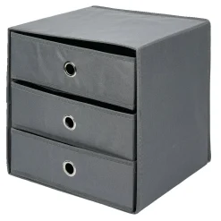 Gifi Rangement|Rangement textile Box Cube 3 tiroirs 31x29x31cm
