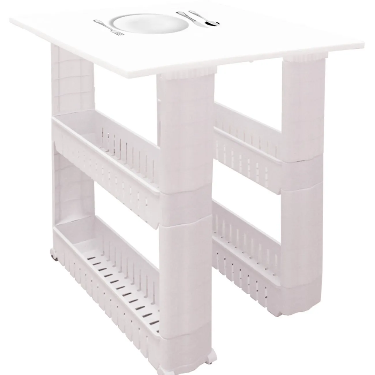 Gifi Resserre 2en1 avec fonction table blanc
