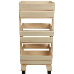 Gifi Resserre légume en bois 3 niveaux à roulettes