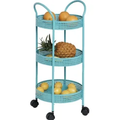 Gifi Resserre légumes à roulettes bleu turquoise