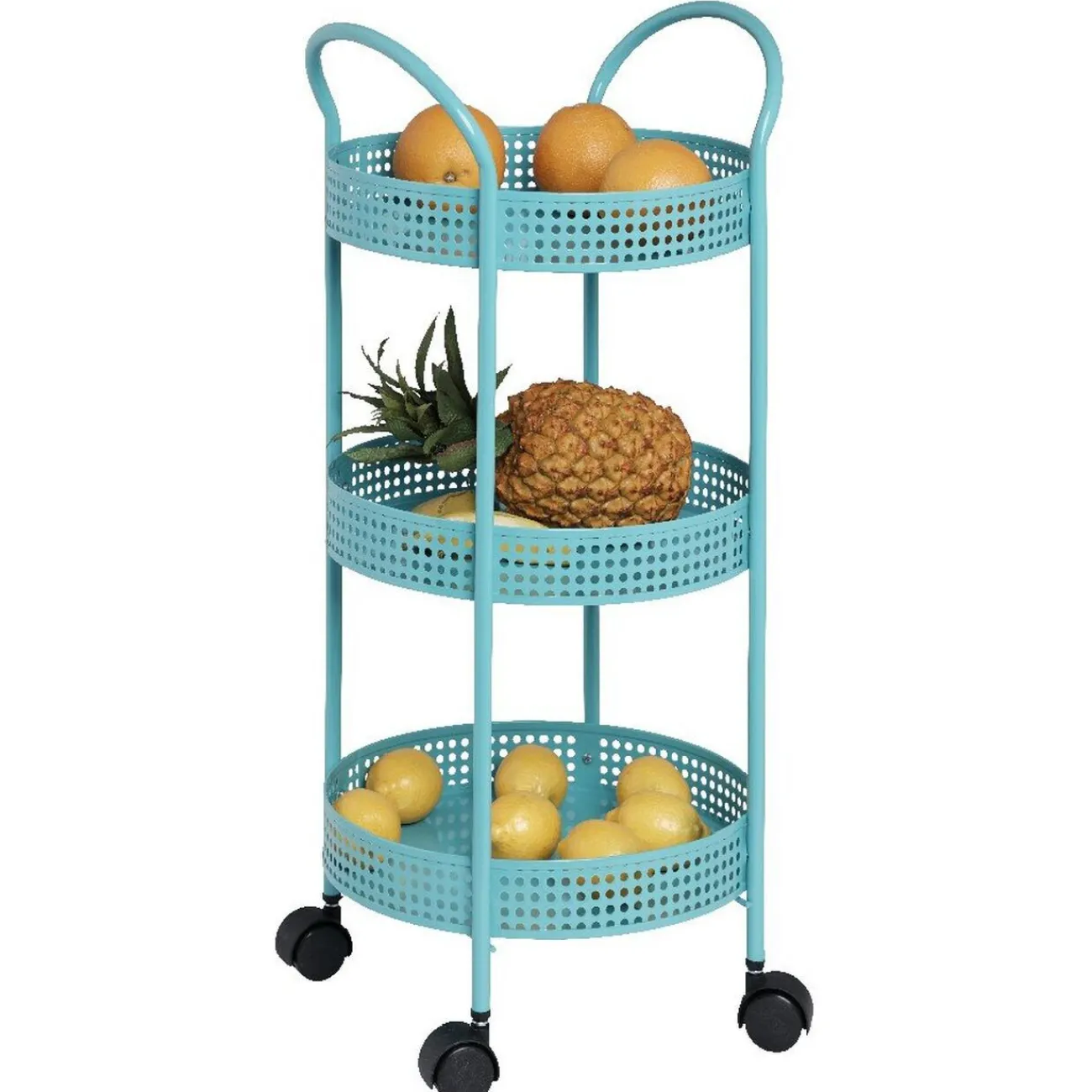 Gifi Resserre légumes à roulettes bleu turquoise