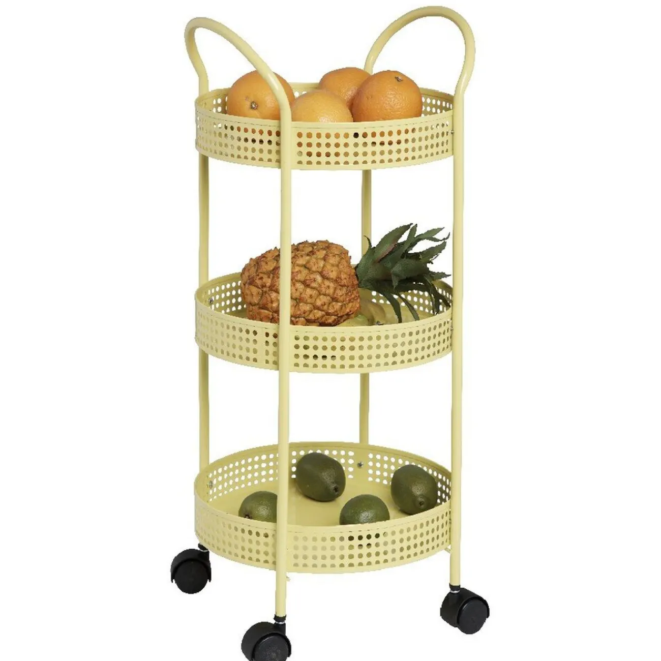 Gifi Resserre légumes à roulettes jaune