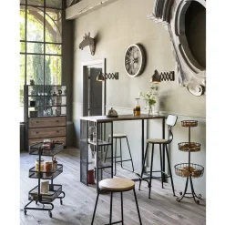 Gifi Rangement|Resserre légumes cuisine noir 4 roulettes