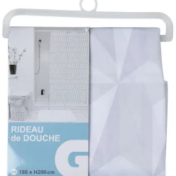 Gifi Aménagement Salle De Bain^Rideau de douche blanc effet froissé