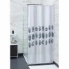 Gifi Equipement Douche^Rideau de douche blanc motif galet gris
