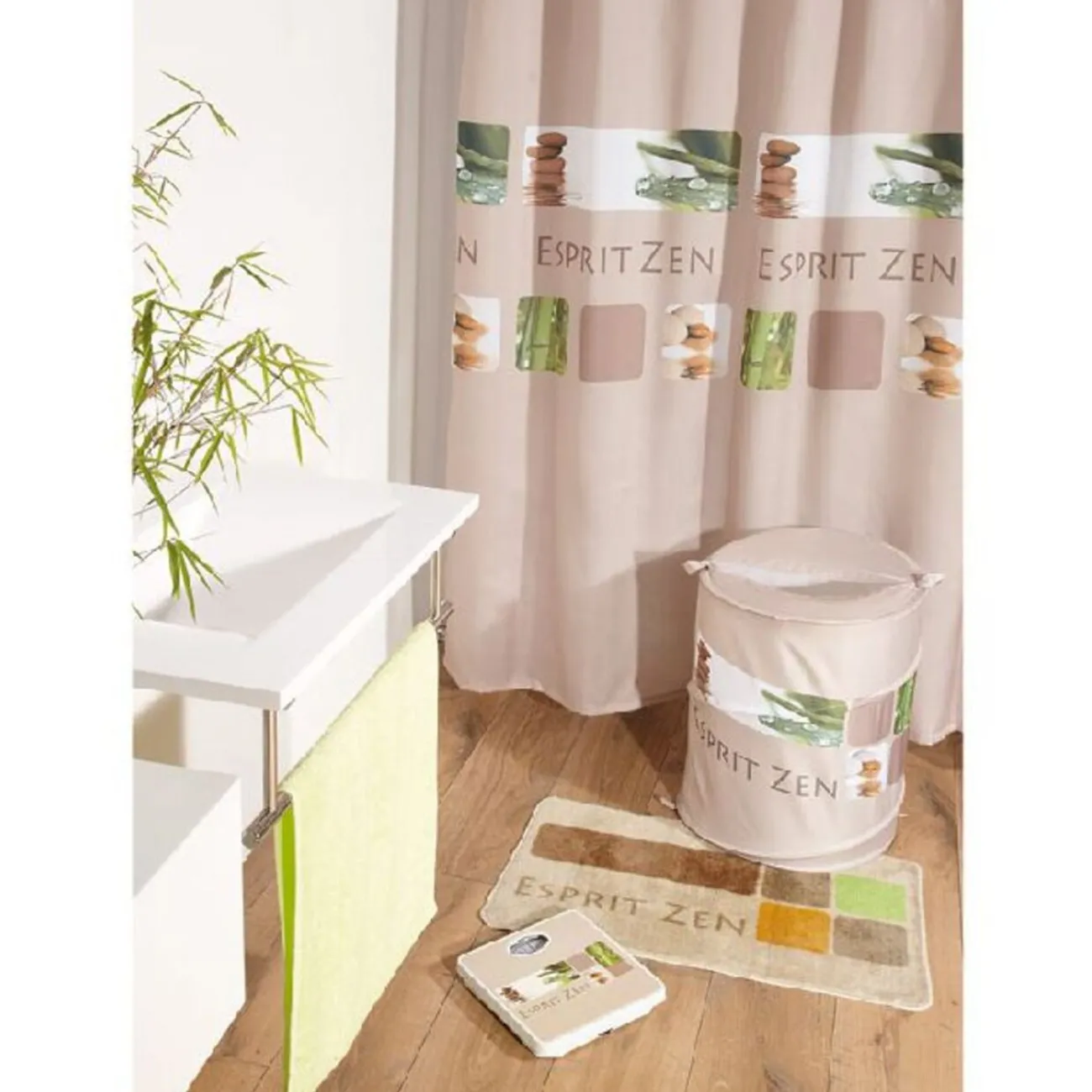 Gifi Aménagement Salle De Bain^Rideau de douche esprit zen