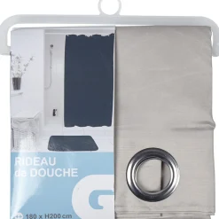Gifi Aménagement Salle De Bain^Rideau de douche gris clair