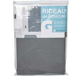 Gifi Equipement Douche^Rideau de douche gris foncé sans anneaux