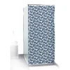 Gifi Equipement Douche^Rideau de douche motif feuillage blanc bleu 180x200cm 100% polyester