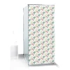 Gifi Equipement Douche^Rideau de douche motif feuillage abstrait blanc vert rouge 180x200cm