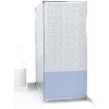 Gifi Equipement Douche^Rideau de douche motif terrazzo effet granit blanc et bleu 180xH200cm